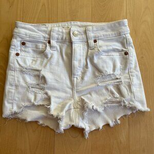 American Eagle White jean shorts